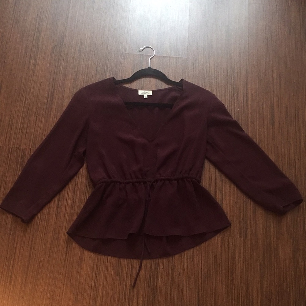 Aritzia Wilfred Cinch-Waist Blouse